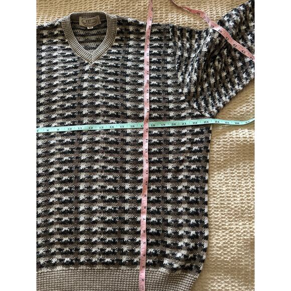 Ronto Uomo‎ Firenze Sweater V Neck Geometric Knit Menswear Large Made in Italy - Picture 5 of 6